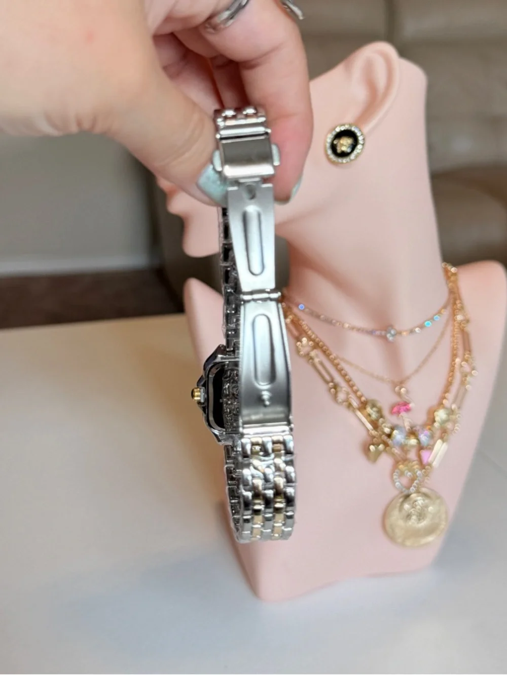 Two-Tone Square Bracelet Watch - Picture 8 of 9